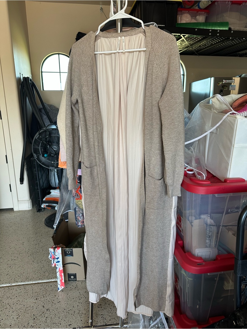 Anthropologie Pleated Maxi Skirt in Soft Blush and Heathered Waistband